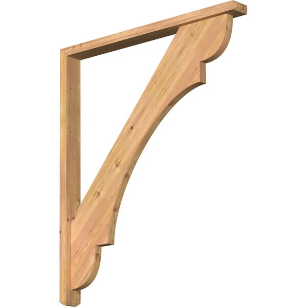 Ekena Millwork Olympic Craftsman Smooth Bracket w/ Offset Brace, Western Red Cedar, 3 1/2"W x 38"D x 44"H BKT0402X38X44OLY04SWR - main